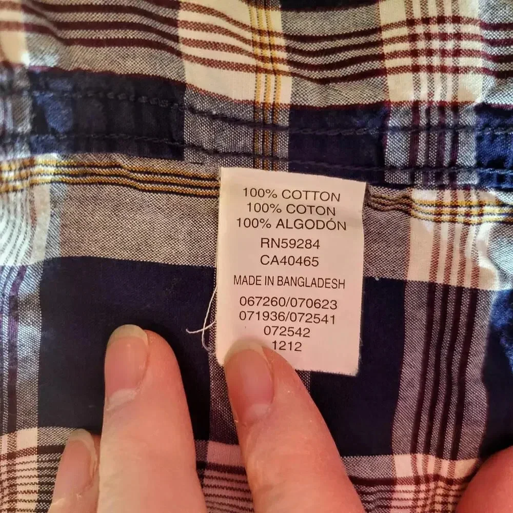 PLACE EST. 1989 Blue Yellow Plaid Button Down Boys Shirt Size 18-24 Mos NWOT